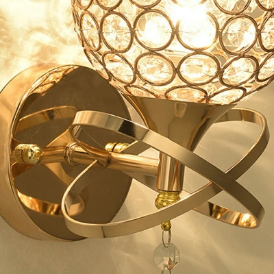 1 Light Contemporary Style Globe Shape Metal Wall Mounted Lights
