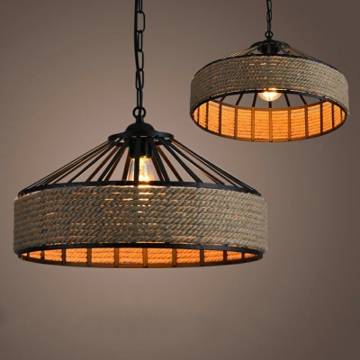 1 Light Industrial Style Cage Shape Metal Hanging Ceiling Lights