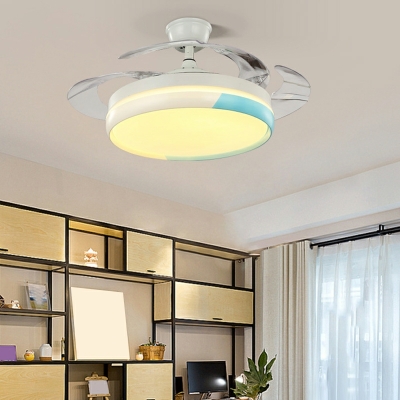1 Light Minimalism Style Fan Shape Metal Hanging Ceiling Light
