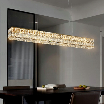 1 Light Minimalist Style Rectangle Shape Metal Island Lighting Fixtures