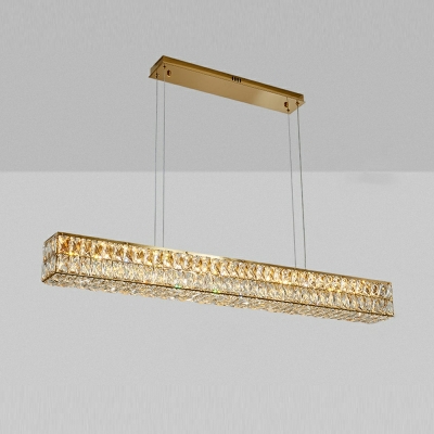 1 Light Minimalist Style Rectangle Shape Metal Island Lighting Ideas