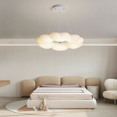 1 Light Pendant Chandelier Minimalism Style Cloud Shape Metal Hanging Ceiling Light