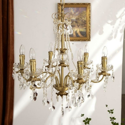 Modern Chandelier Pendant Light Elegant Metal Gold for Living Room