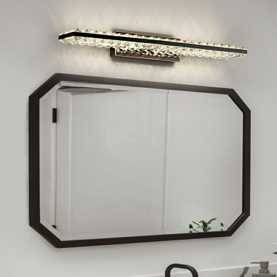 Modern Light Luxury Rectangular Crystal LED Vanity Light for Bathroom