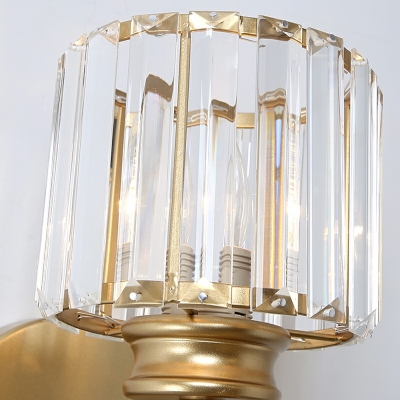 Modern Minimalist Light Luxury Crystal Wall Lamp in Gold for Bedroom