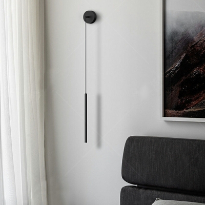 Thin Linear Modern Indoor Wall Mount Light Fixture in Black for Bedroom