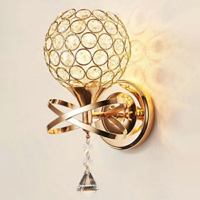 1 Light Contemporary Style Ball Shape Metal Wall Mounted Lights
