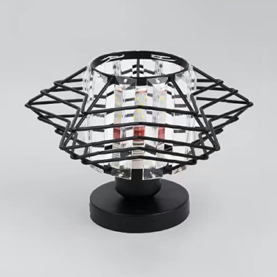1 Light Minimalist Style Cage Shape Metal Flush Ceiling Light Fixtures