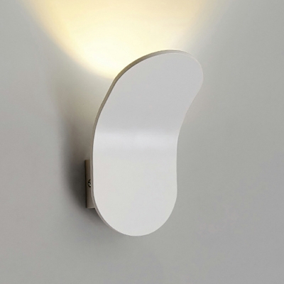1 Light Minimalist Style Oval Shape Metal Wall Lighting Fixtures