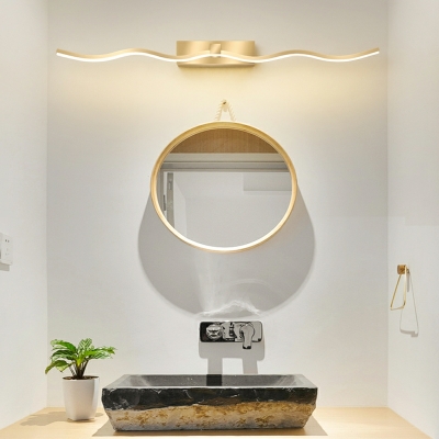 1 Light Minimalistic Style Wavy Shape Metal Wall Mounted Vanity Lights