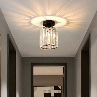 1 Light Traditional Style Cylinder Shape Metal Ceiling Flush Mount Lights