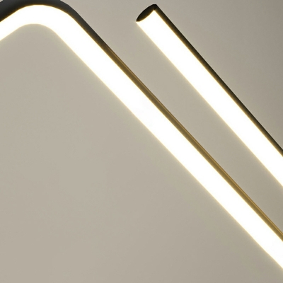 2 Lights Minimalist Style Linear Shape Metal Ceiling Pendant Light
