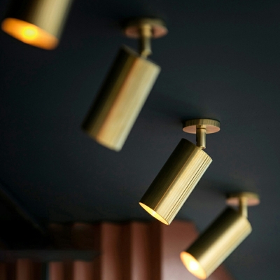 4 Light Minimalist Style Cylinder Shape Metal Flush Mount Lighting Fixtures