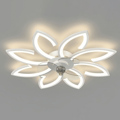 8 Light Minimal Style Flower Shape Metal Flush Ceiling Light Fixtures