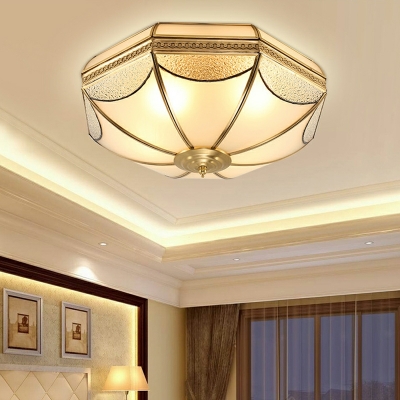 American Creative Full Copper Glass Ceiling Light Fixture for Bedroom and Aisle