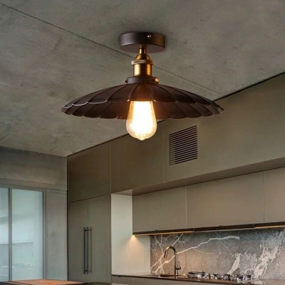 Industrial Vintage Metal Ceiling Mount Light Fixture Black for Living Room