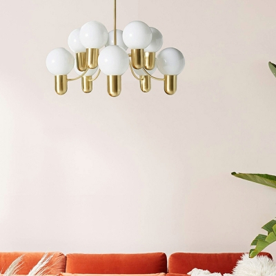 Minimalism Glass Chandelier Pendant Light Elegant for Living Room