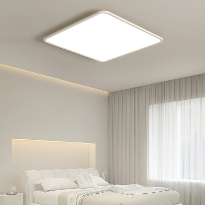 Modern Minimalist Ultra-thin LED Flushmount Ceiling Light in White for Bedroom