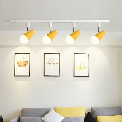 Nordic Simple Macaron Color Multi-head Ceiling Track Spotlight