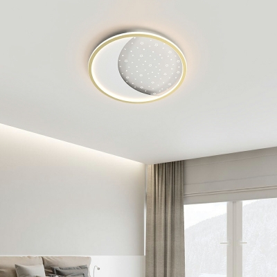 Round Minimalism Led Flush Mount Ceiling Fixture for Kid's Room