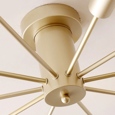 10 Light Ceiling Lamp Minimalism Style Sputnik Shape Metal Flush Mount Lighting