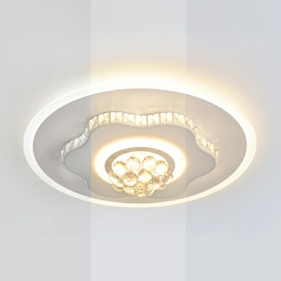 2 Light Ceiling Lamp Nordic Style Round Shape Metal Flush Mount Chandelier Lighting