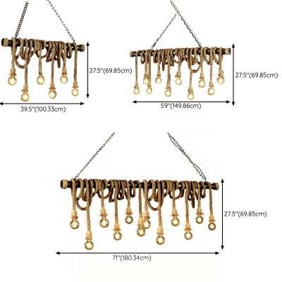 6 Light Industrial Style Rope Shape Metal Ceiling Pendant Light
