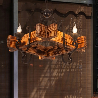 6 Lights Industrial Style Geometric Shape Metal Ceiling Pendant Light