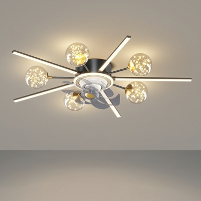 Acrylic Led Flush Mount Kid's Room Style Flush Mount Fan Lamps for Bedroom