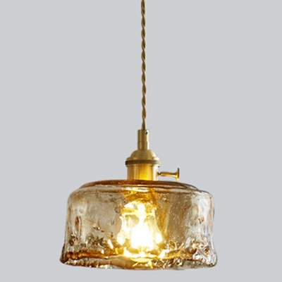 Amber Glass Hanging Pendant Lights Modern Baisc for Dinning Room