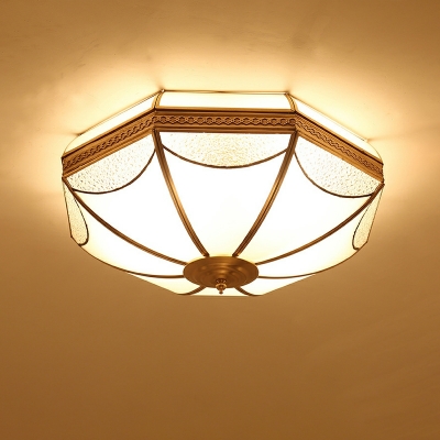 American Creative Full Copper Glass Ceiling Light Fixture for Bedroom and Aisle