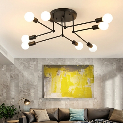 Industrial Creative Wrought Iron Multi-bulb Ceiling Lamp for Bedroom