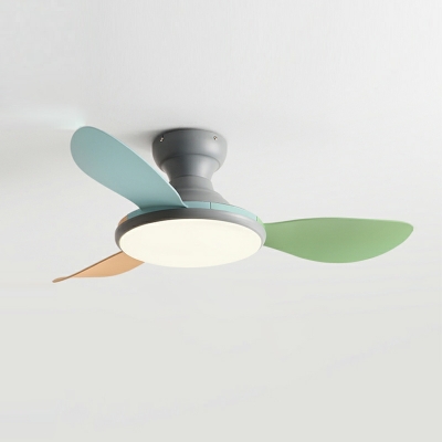 Led Minimalism Ceiling Mounted Light Fans Drum Linear for Kid's Room