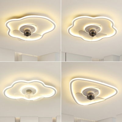 Led Minimalism Ceiling Mounted Light Fans Linear for Living Room