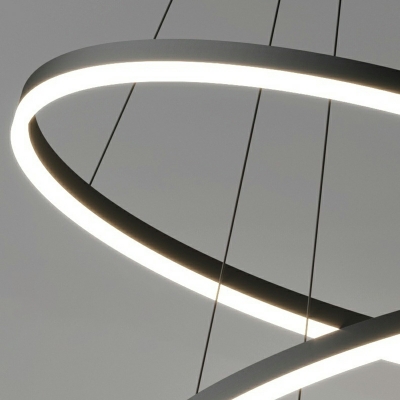 Modern LED  Black Chandelier Lighting Fixtures Round for Living Room