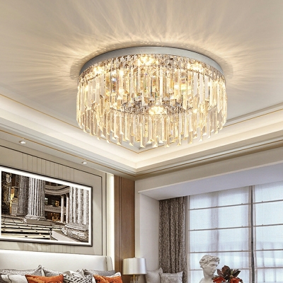 Modern Round Crystal LED Flushmount Ceiling Light for Bedroom and Living Room