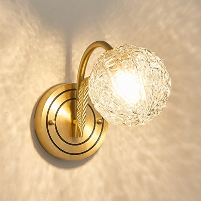 1 Light Minimalist Style Globe Shape Metal Wall Sconce Lighting