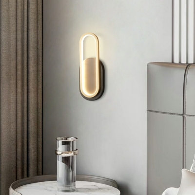 1 Light Minimalist Style Oval Shape Metal Wall Mounted Light Fixture