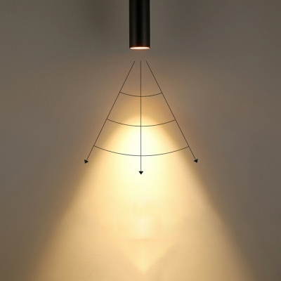 1 Light Minimalist Style Tube Shape Metal Hanging Pendant Lights