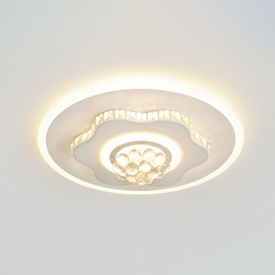 2 Light Ceiling Lamp Nordic Style Round Shape Metal Flush Mount Chandelier Lighting