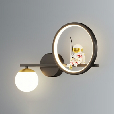 2 Light Kids Style Astronaut Shape Metal Wall Mounted Lamp Fixture
