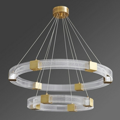Acrylic Chandelier Lighting Fixtures Modern LED Round for Living Room