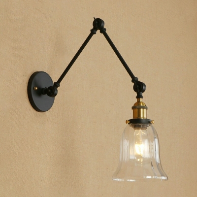 Industrial Style Creative Glass Adjustable Wall Sconce for Bedroom and Bathroom