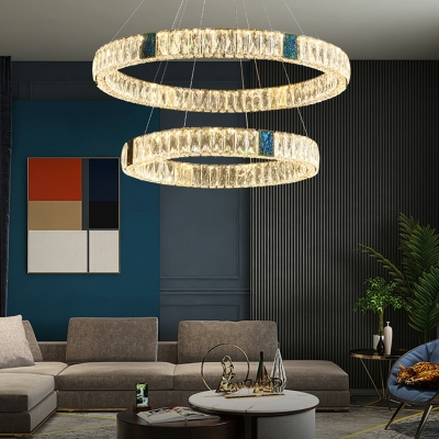 Multilayer Hanging Lamps Modern Style Crystal Ceiling Lamps for Living Room