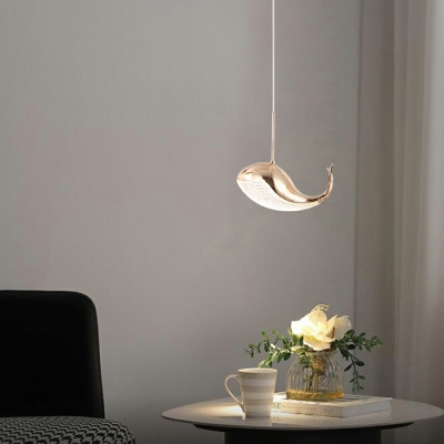 Nordic Simple Cartoon Whale Shape Hanging Lamp for Bedroom and Bar