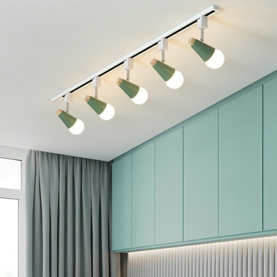 Nordic Simple Macaron Color Multi-head Ceiling Track Spotlight