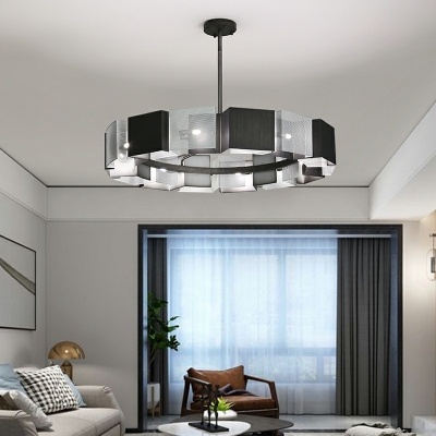 Round Hanging Lamps Modern Style Glass Ceiling Pendant Light for Bedroom