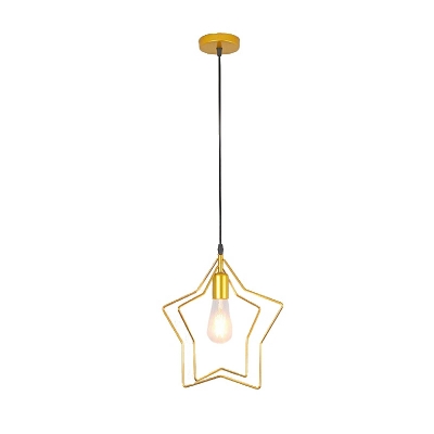 1 Light Industrial Style Geometric Shape Metal Hanging Pendant Lights