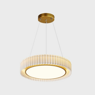 Creative Round Pleated Fabric Chandelier in White for Dining Room and Bedroom