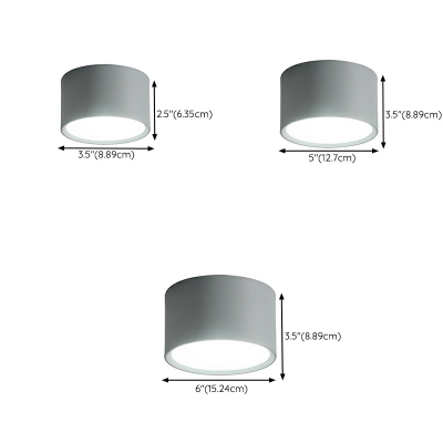 Cylinder Ceiling Mount Light Fixture Contemporary Macaron for Living Room